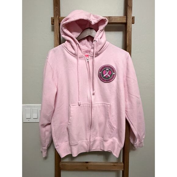 Tops - Womens Pink Fight For A Cure Hoodie Sweatshirt Breast Cancer Sweat Shirt Mediuma